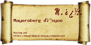 Mayersberg Ányos névjegykártya